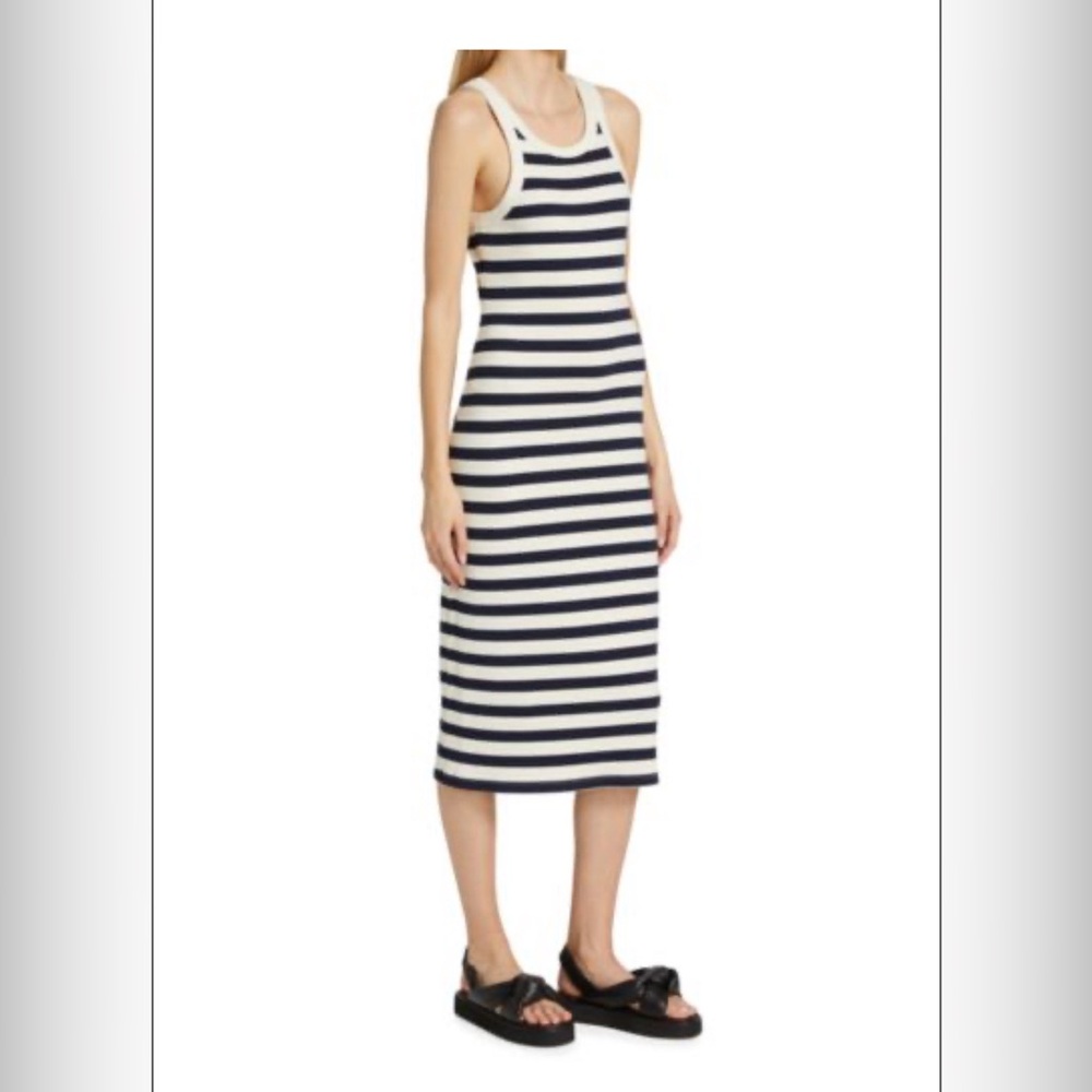 MOTHER Chins Up Midi Ribbed Tank Dress